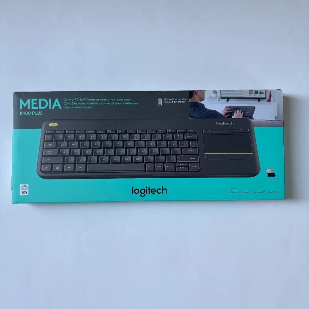 Logitech MEDIA K400 Plus Wireless Touch Keyboard - New